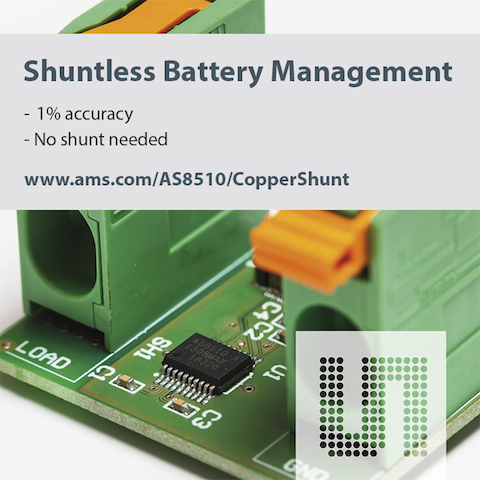奧地利微電子為電池管理系統(tǒng)推出節(jié)約成本、無電阻的方案