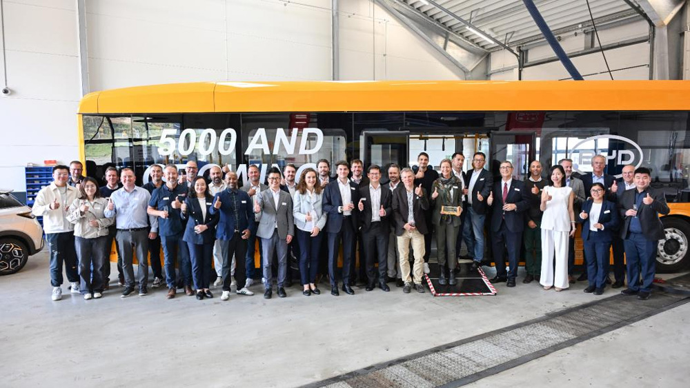 比亞迪歐洲第5000臺大巴下線