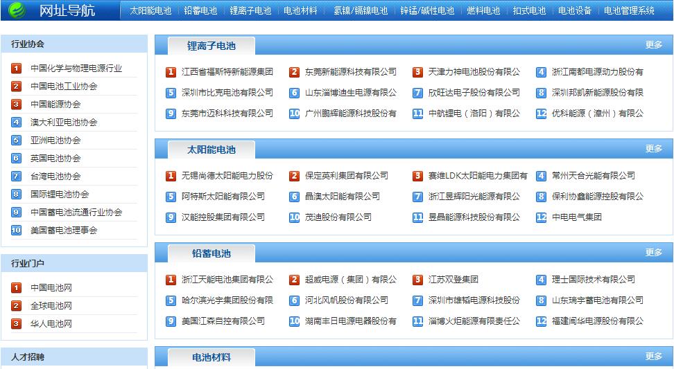 中國電池網(wǎng)推出電池產業(yè)鏈“搜索風云榜”和“品牌榜”