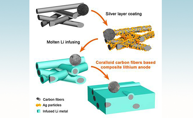 珊瑚狀碳纖維熔融灌鋰的復(fù)合鋰金屬負(fù)極