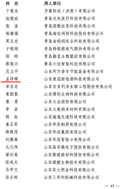 奧冠集團(tuán)董事長孟祥輝入選第四批國家“萬人計(jì)劃” 奧冠集團(tuán)董事長孟祥輝入選第四批國家“萬人計(jì)劃”