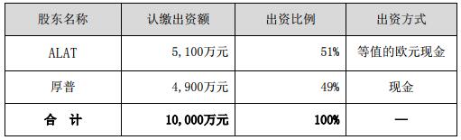 合資公司各方出資金額、比例及方式如下