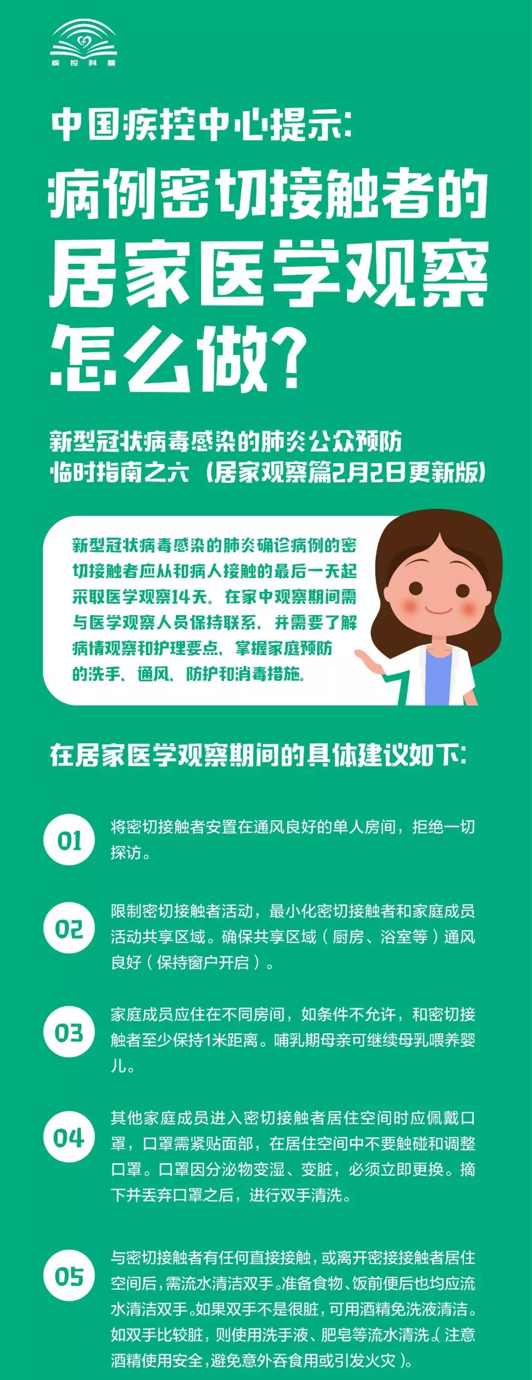 中國疾控中心提示：病例密切接觸者的居家醫(yī)學(xué)觀察怎么做？