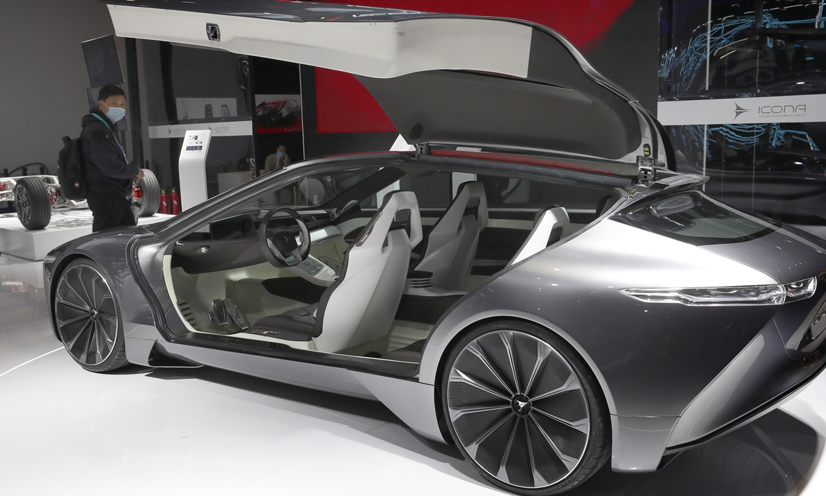 A new energy vehicle at the 3rd China International Import Expo held in Shanghai in November Photo: cnsphoto