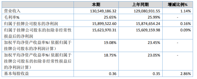 中天新能2020年主要會計數據（單位：元）