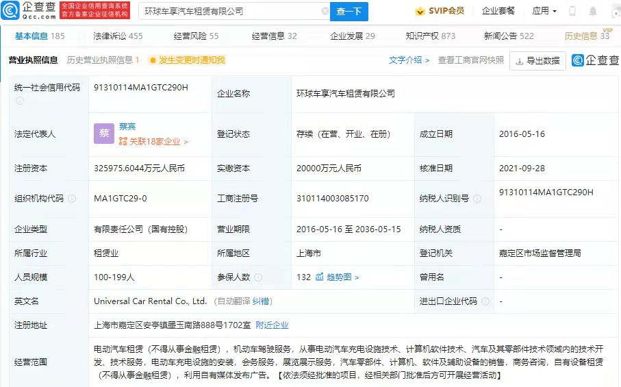 環球車享汽車租賃有限公司 環球車享汽車租賃有限公司