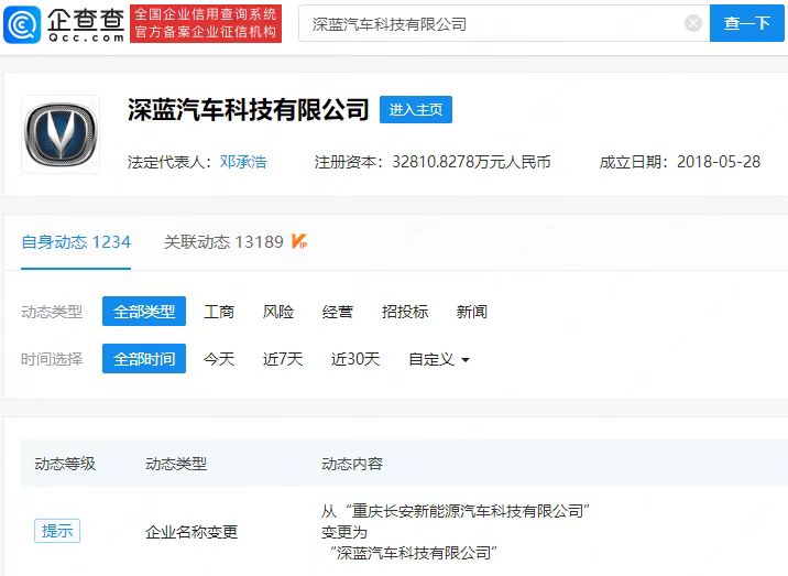 向高端新能源汽車品牌發展 長安新能源更名為深藍汽車 向高端新能源汽車品牌發展 長安新能源更名為深藍汽車