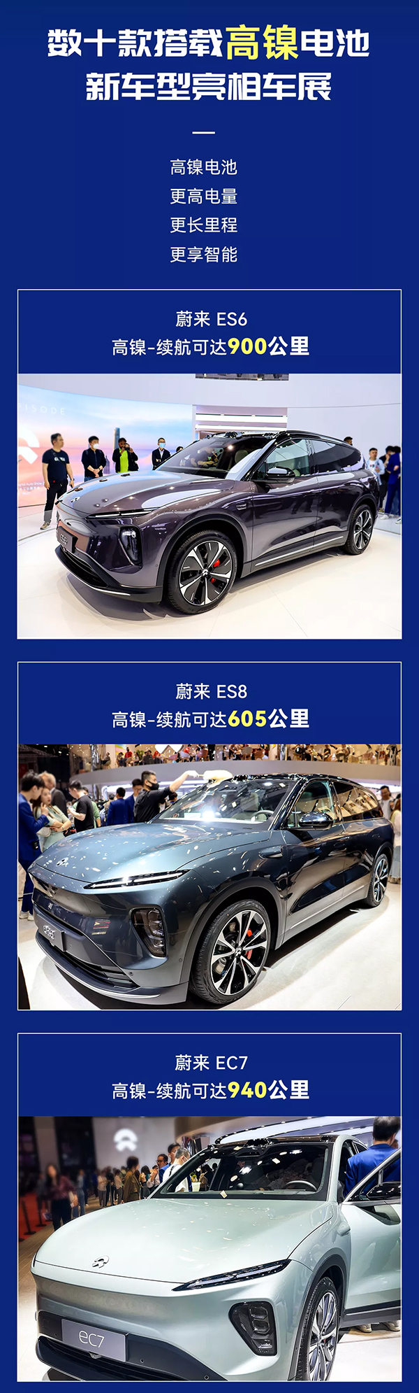 搭載高鎳三元電池 上海車展數(shù)十款新車全球首發(fā)亮相 搭載高鎳三元電池 上海車展數(shù)十款新車全球首發(fā)亮相