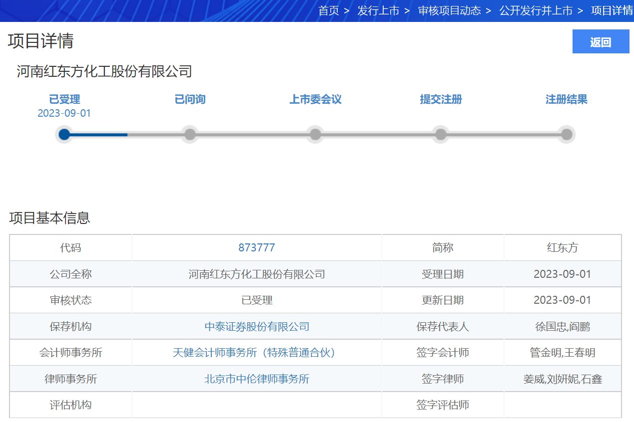 紅東方北交所IPO獲受理 紅東方北交所IPO獲受理