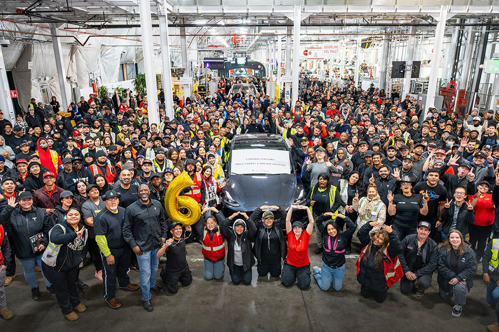 特斯拉全球第600萬輛整車下線 2023年交付超180萬輛